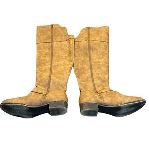Ellison Winter Block over the knee boots knee high boots camel color‎ 7Wide